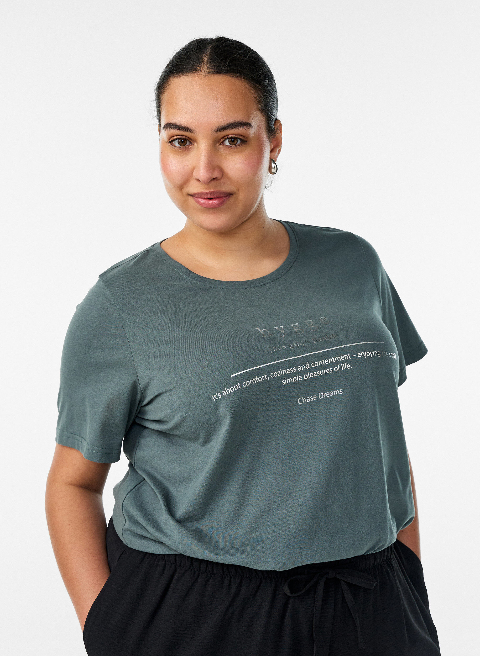 ZizziT-shirt imprim&eacute;, Vert, Model image number 0