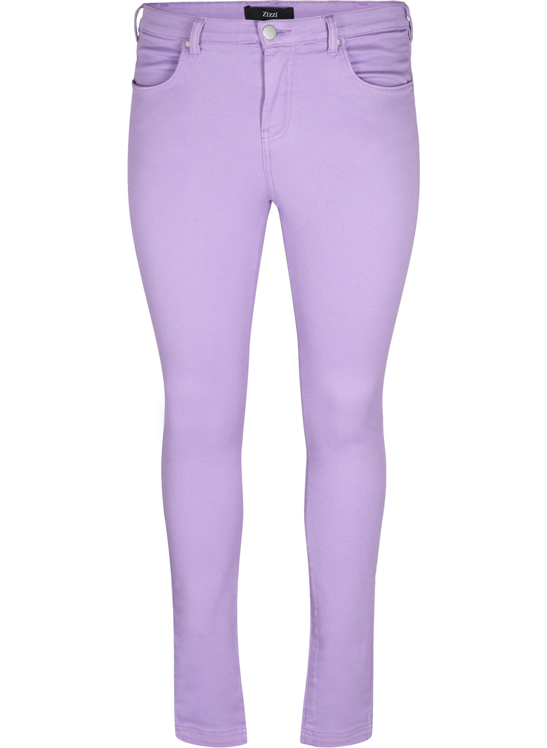 Zizzi Jean Amy &agrave; taille haute et &agrave; la coupe ajust&eacute;e, Chalk Violet, Packshot image number 0