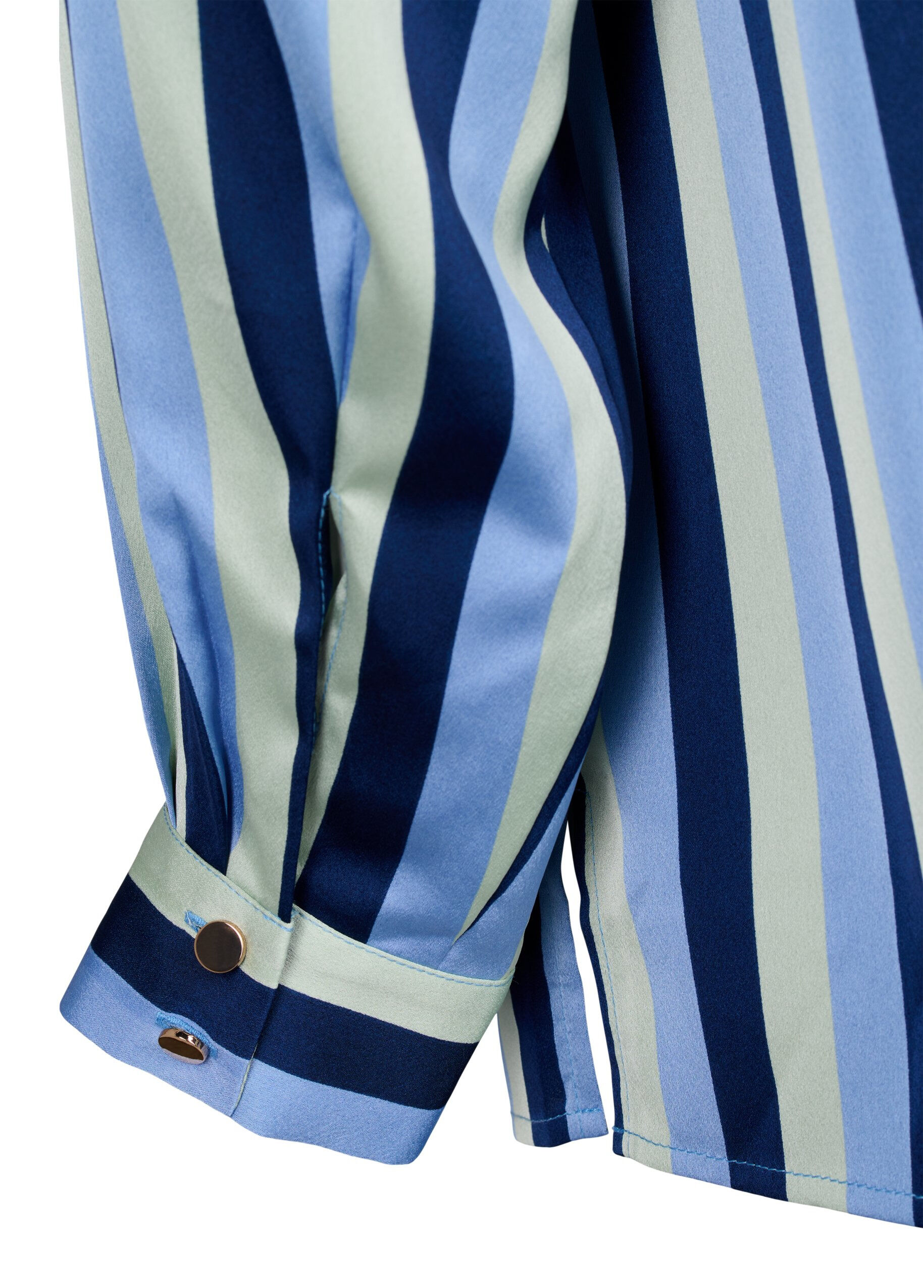 Zizzi Chemises en satin ray&eacute;, Blue Stripe, Packshot image number 3