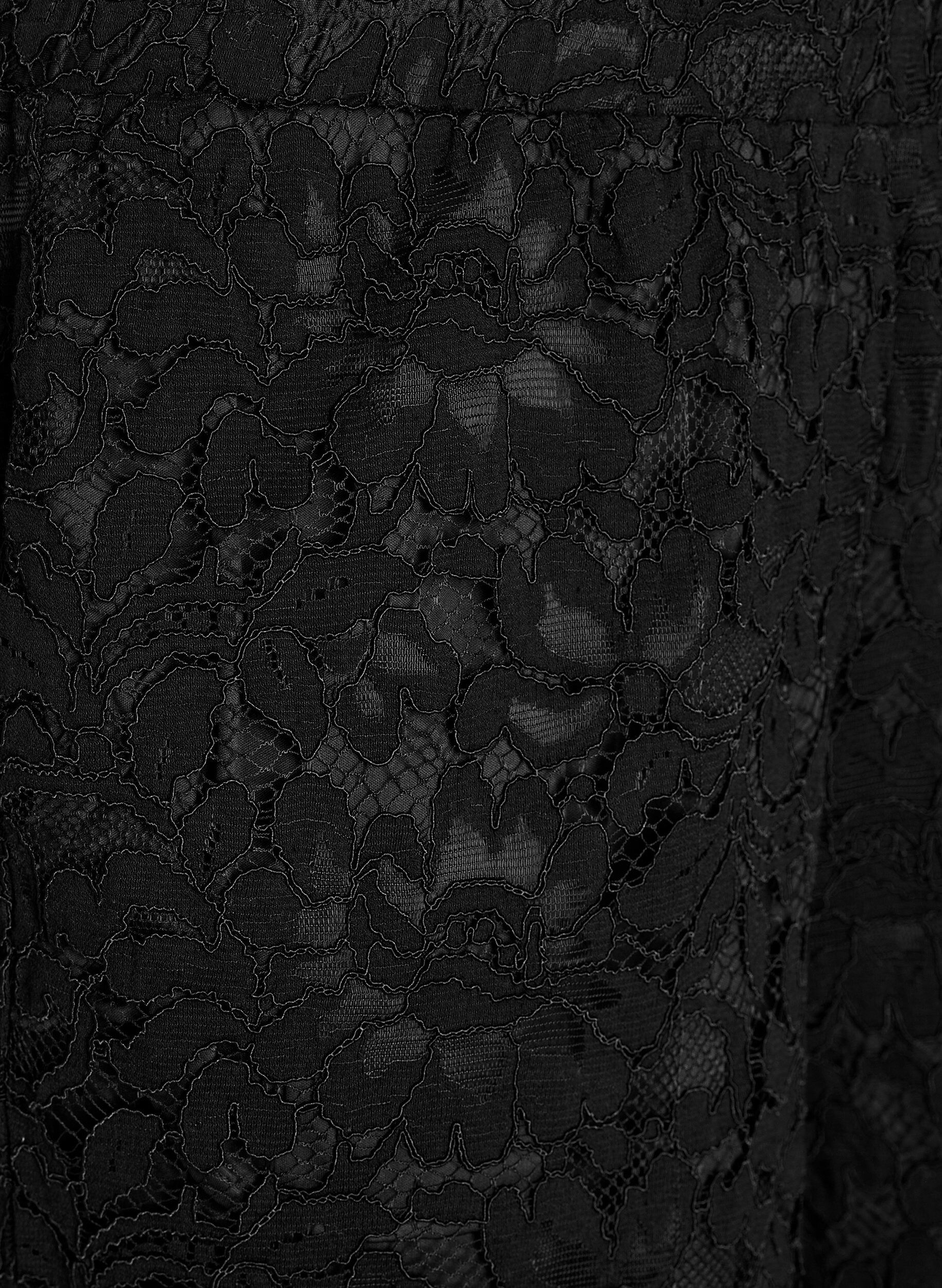 Zizzi Shorts aus Spitze mit hoher Taille und Taschen, Schwarz, Packshot image number 2