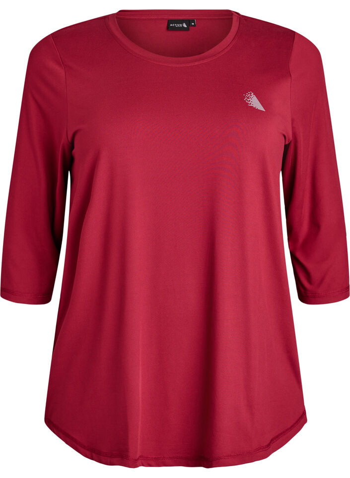 Haut de sport &agrave; manches 3/4, Rouge, Packshot image number 0