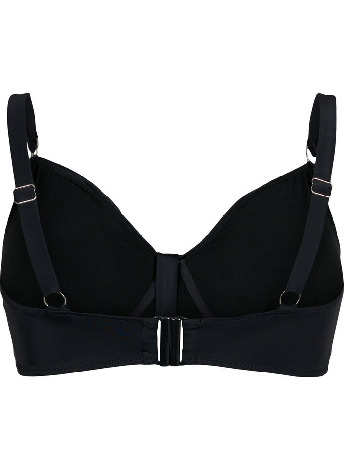 Bikini-BH mit B&uuml;gel und Drapierung, Schwarz, Packshot image number 1