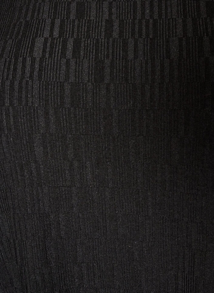 Robe &agrave; effet ballon et texture structur&eacute;e, Noir, Packshot image number 2