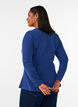 Blouse en jersey c&ocirc;tel&eacute; &agrave; coupe &eacute;vas&eacute;e, Bleu, Model image number 2
