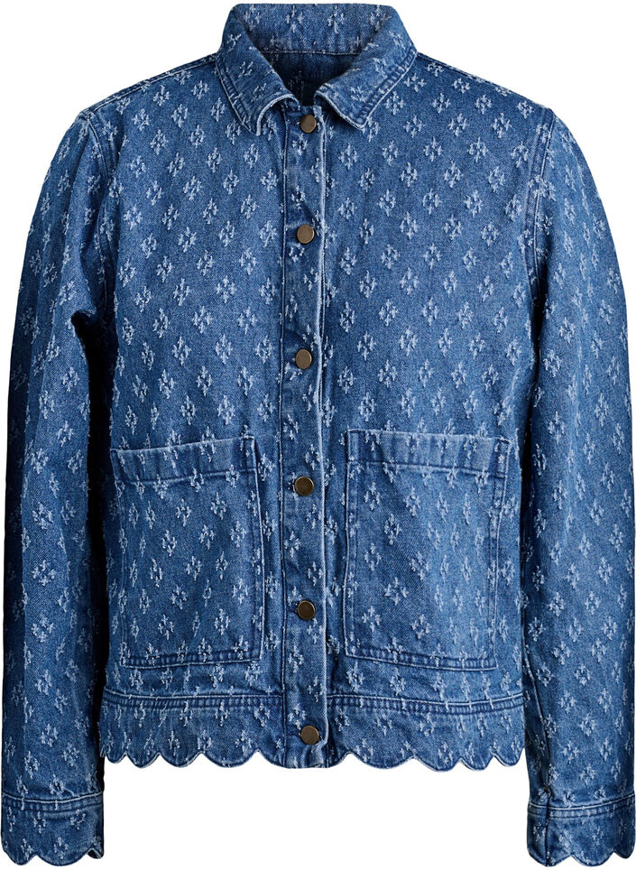 Veste en jean avec un effet us&eacute;, Bleu, Packshot image number 0