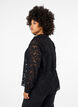 Jacquard-Bluse mit Knöpfen, Black, Model image number 1