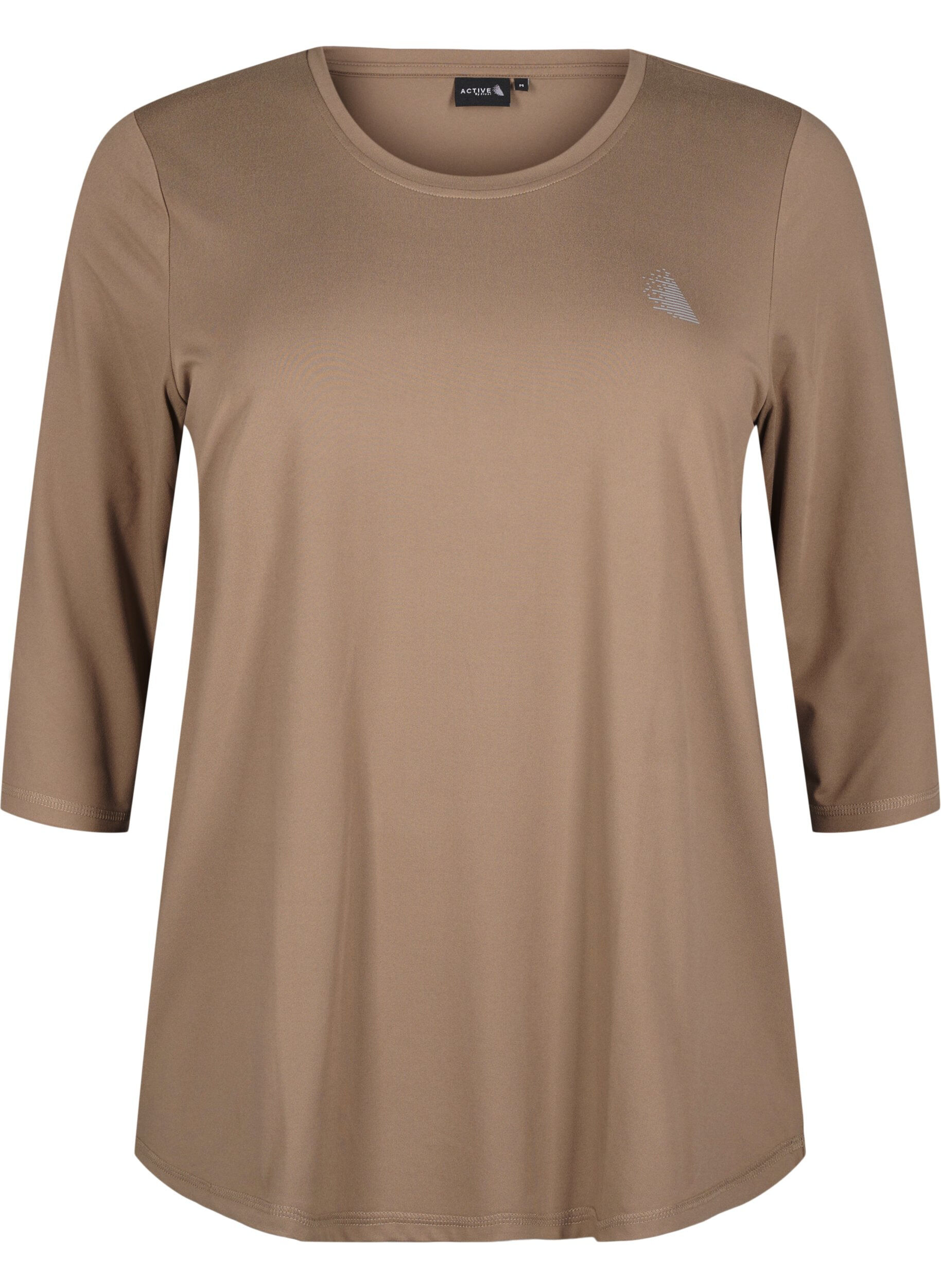 Zizzi  Trainingsbluse mit 3/4 &Auml;rmeln, Beige, Packshot image number 0