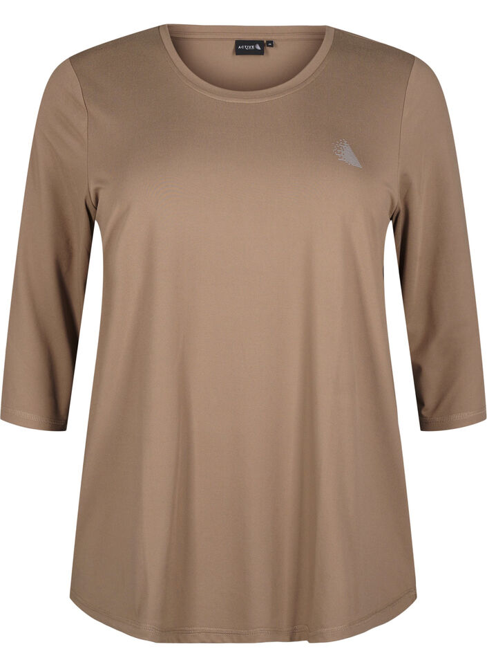  Trainingsbluse mit 3/4 &Auml;rmeln, Beige, Packshot image number 0