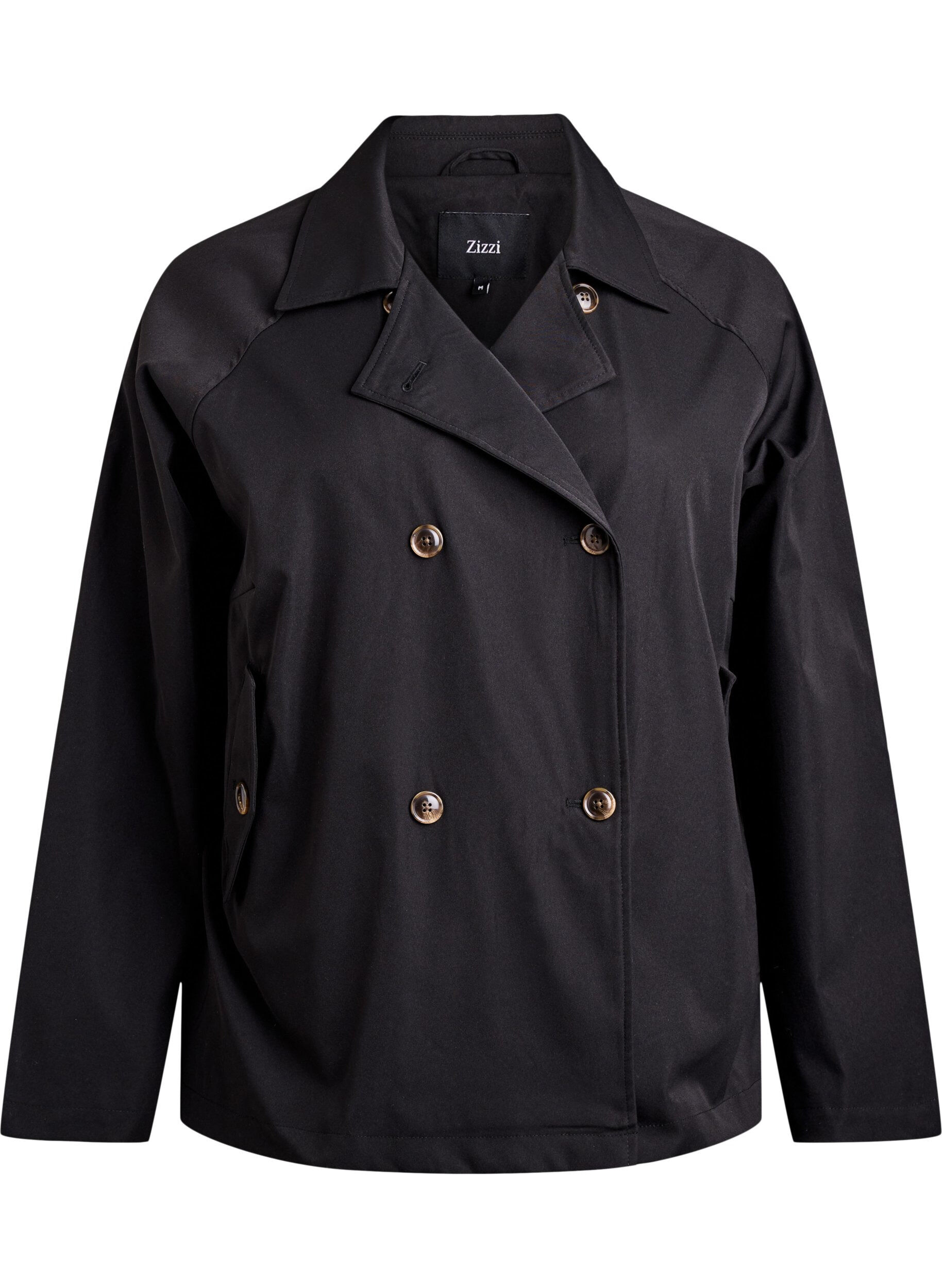 Zizzi Trench court avec poches, Noir, Packshot image number 0