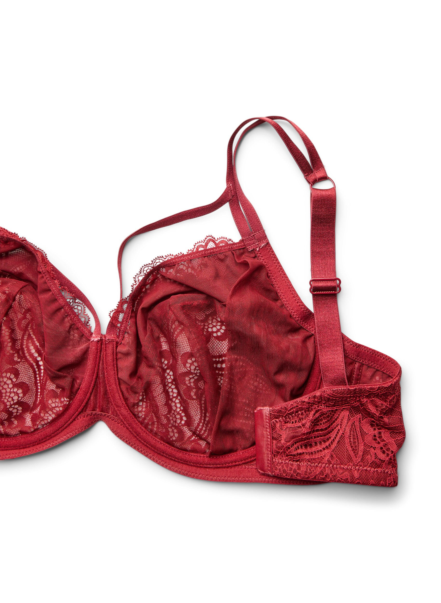 ZizziSoutien-gorge embo&icirc;tant avec dentelle et doubles bretelles, Noir, Packshot image number 3
