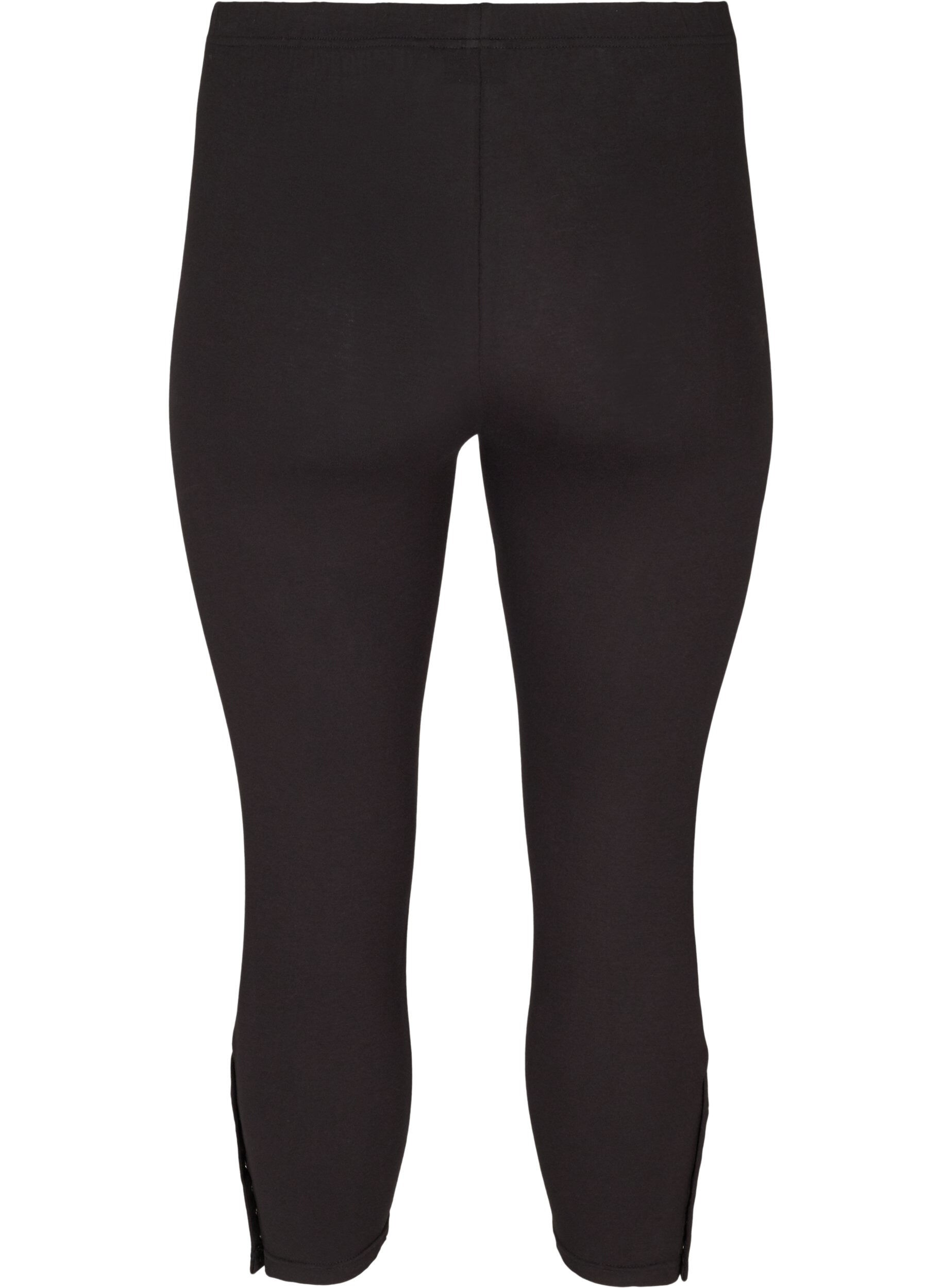 Zizzi 3/4 Leggings mit Kn&ouml;pfen, Schwarz, Packshot image number 1