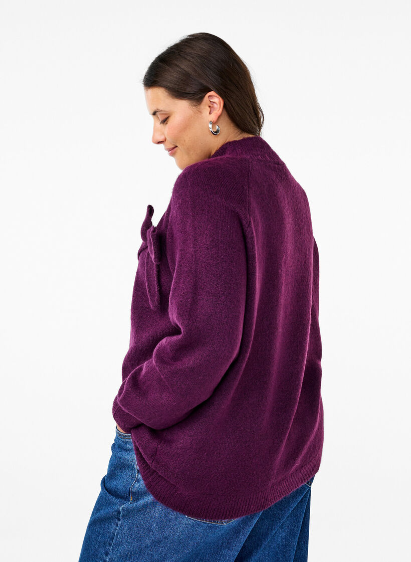  Strickbluse mit Schleifen-Detail, Potent P. Black Mel., Model image number 1