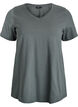 Einfarbiges Basic-T-Shirt aus Baumwolle, Gr&uuml;n, Packshot image number 0