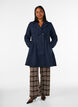 Manteau en laine coupe A avec poches, Bleu, Model image number 1