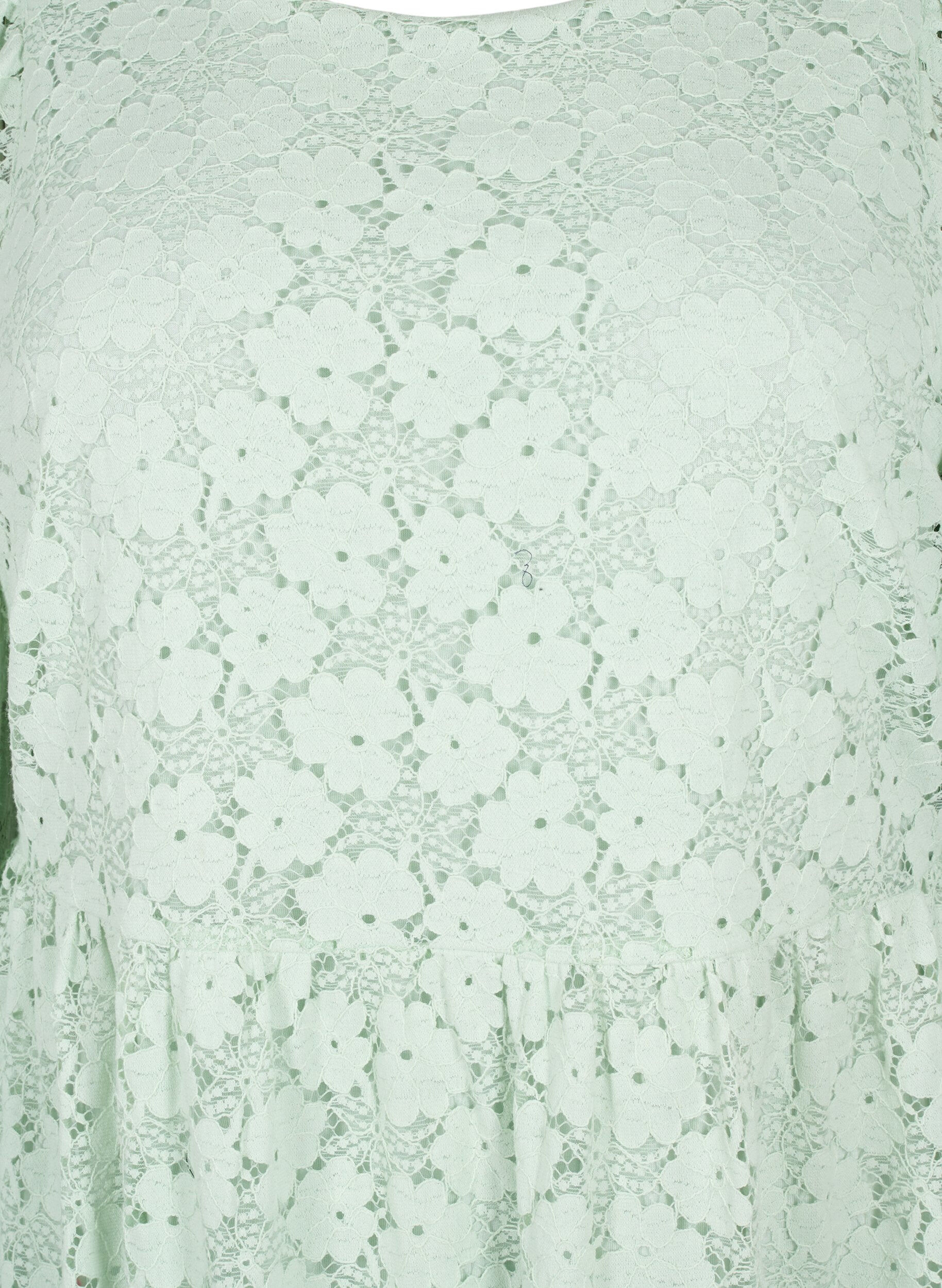 Zizzi Spitze Kleid mit langen &Auml;rmeln, Pastel Green , Packshot image number 2