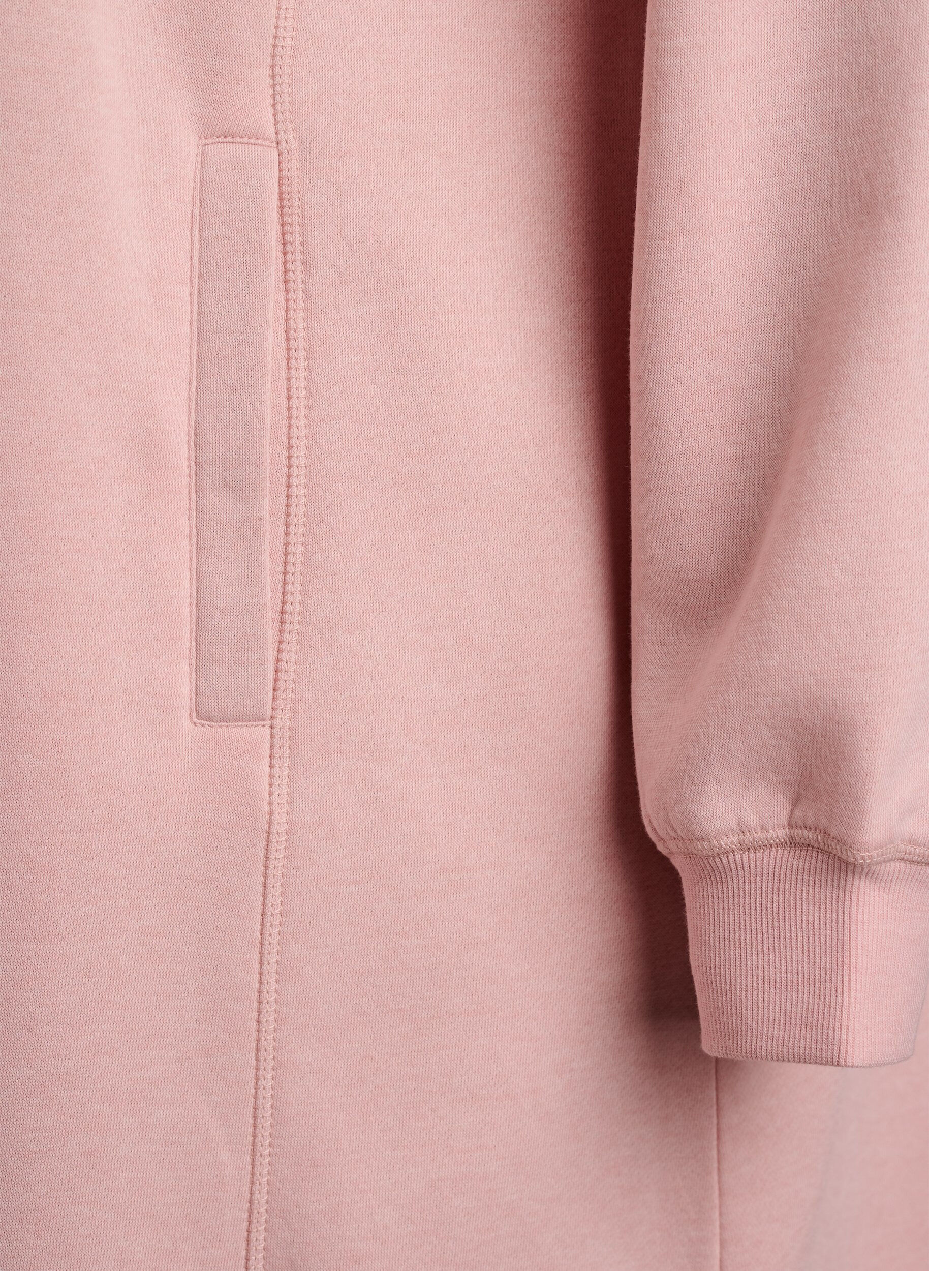 ZizziRobe sweat-shirt courte &agrave; col montant et poches, Rose poudr&eacute;e, Packshot image number 3