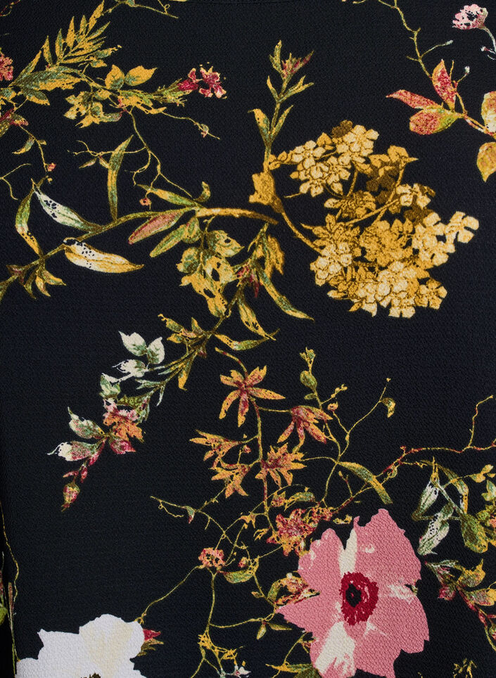 Robe &agrave; manches courtes avec imprim&eacute;, Noir, Packshot image number 2