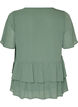 Blouse avec col en V et volants, Vert, Packshot image number 1