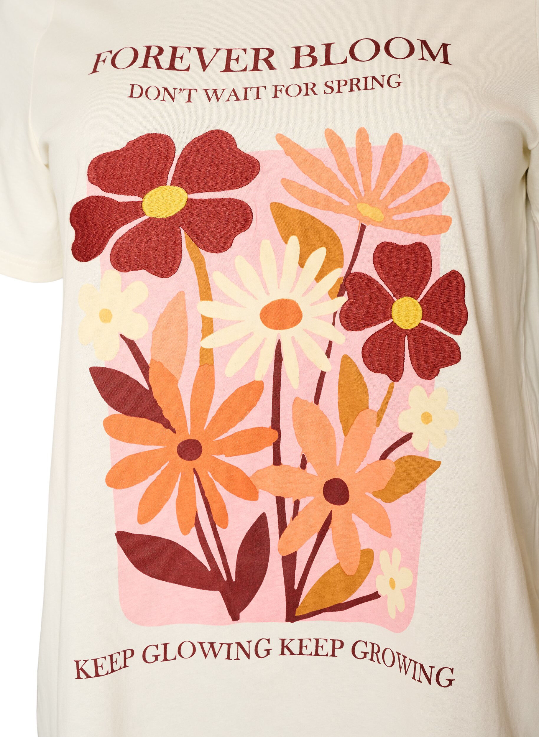 ZizziT-shirt en coton avec imprim&eacute;, Vanille, Packshot image number 2