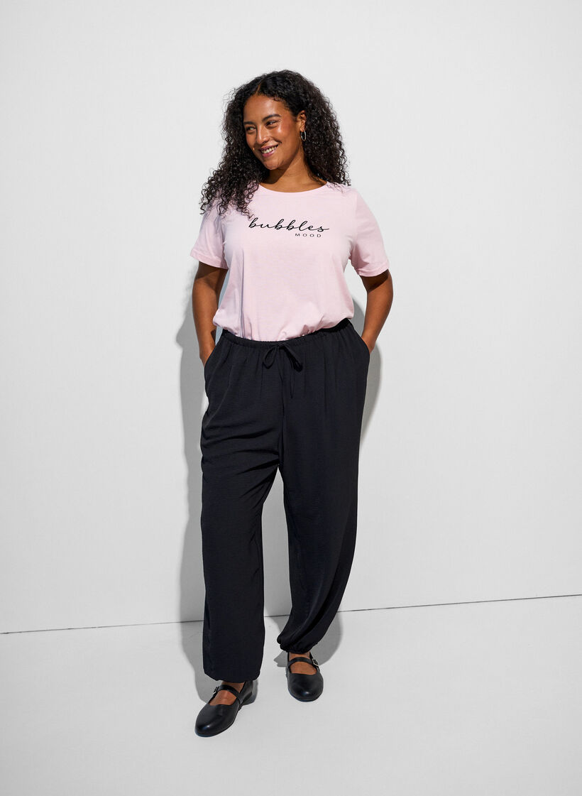 T-shirt imprim&eacute;, Rose, Model image number 1