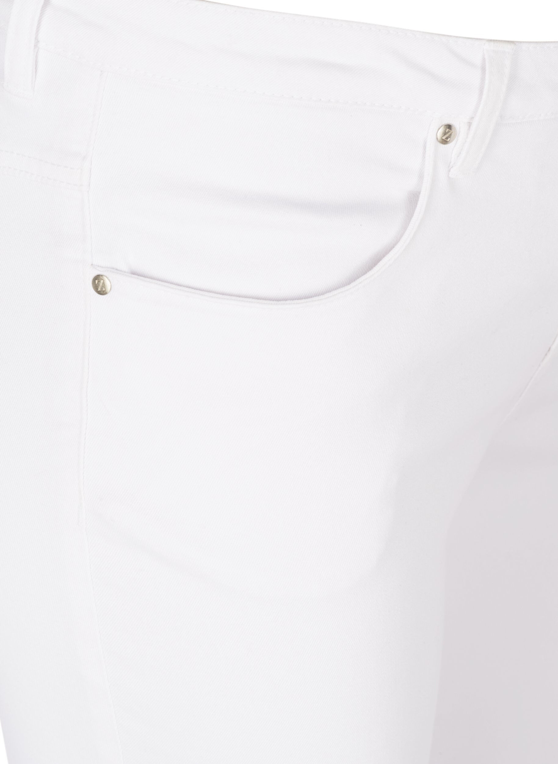 ZizziExtra schmale Amy Jeans mit hoher Taille, White, Packshot image number 2