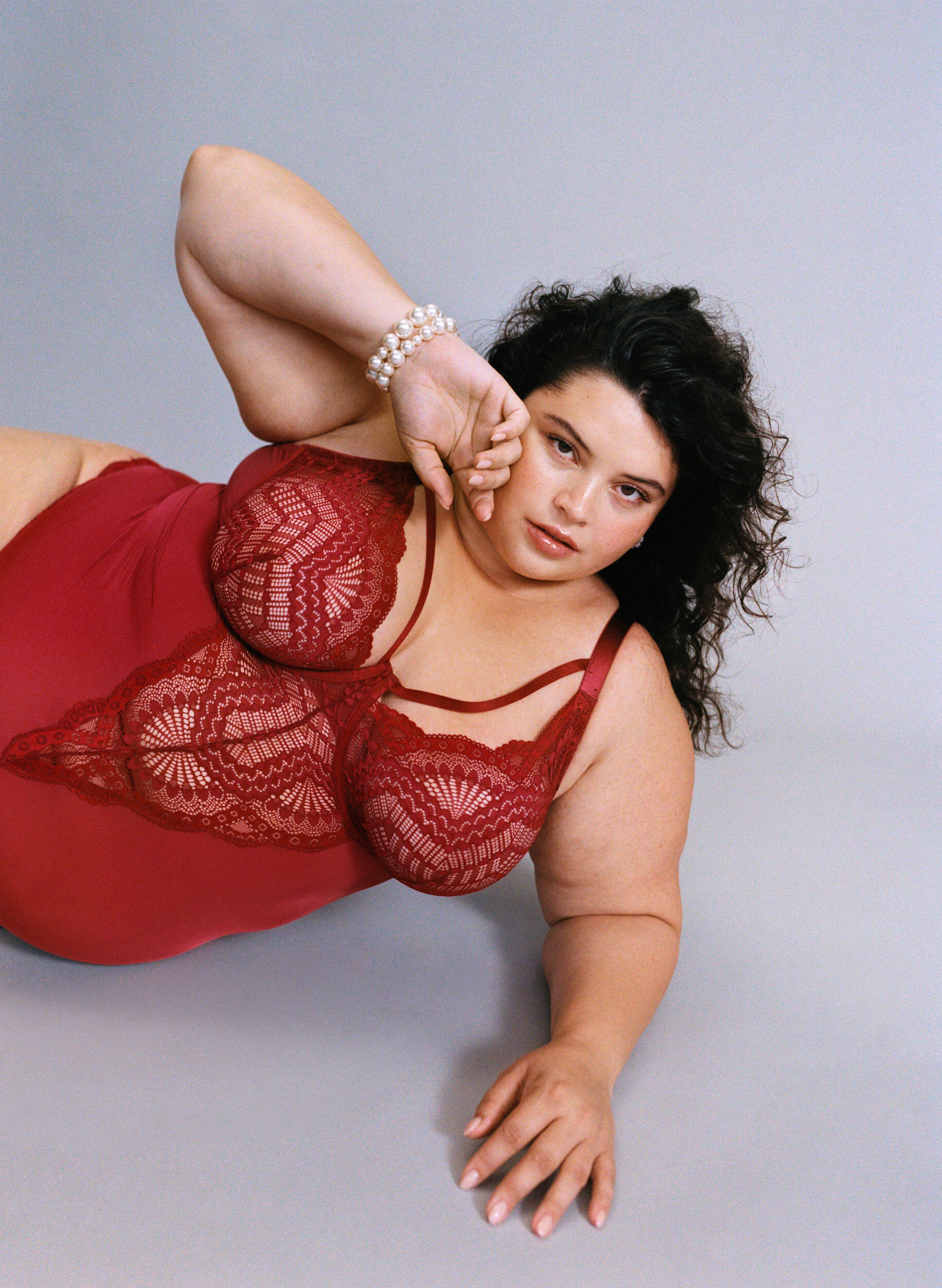 ZizziBody en dentelle &agrave; armatures avec d&eacute;tails de lani&egrave;res, Rouge, Image image number 0