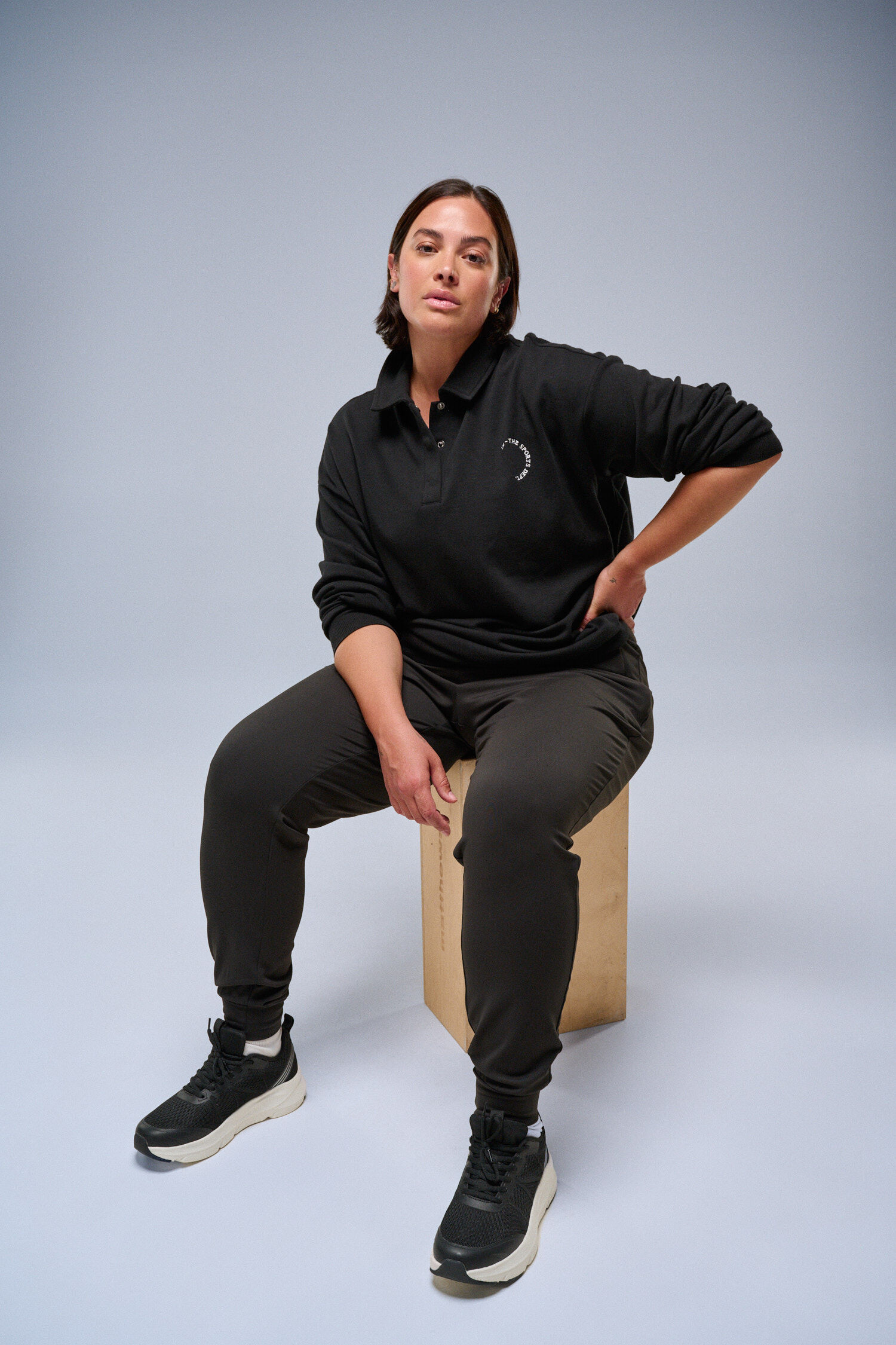 Zizzi Sweatshirt mit Polo-Details, , Model