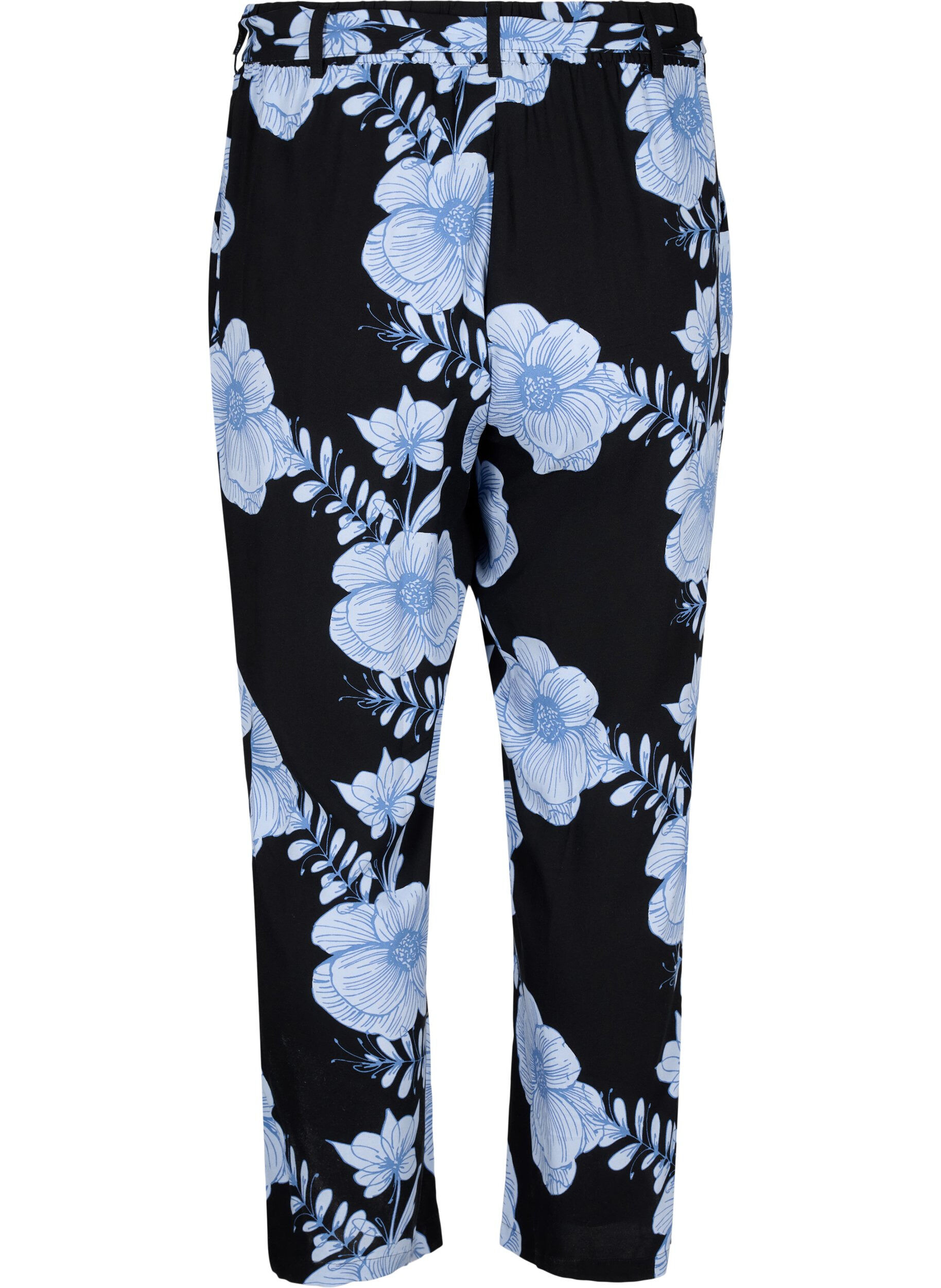 Zizzi Pantalon taille haute en viscose, Noir, Packshot image number 1