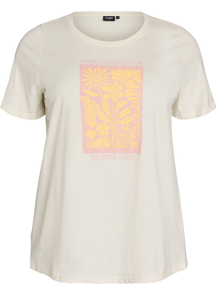 T-Shirt mit Print, Wei&szlig;, Packshot image number 0