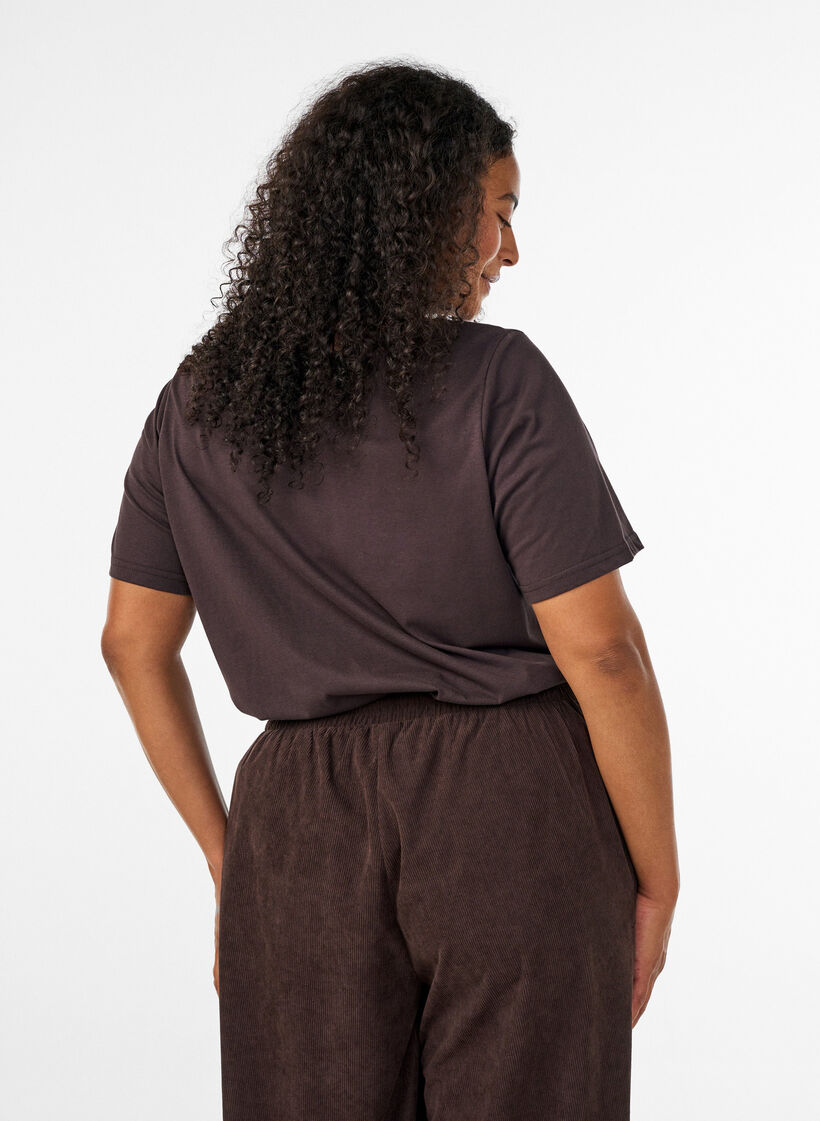 T-shirt imprim&eacute;, Marron, Model image number 2