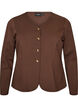 Figurbetonter Cardigan aus Jersey mit dekorativen Kn&ouml;pfen, Braun, Packshot image number 0