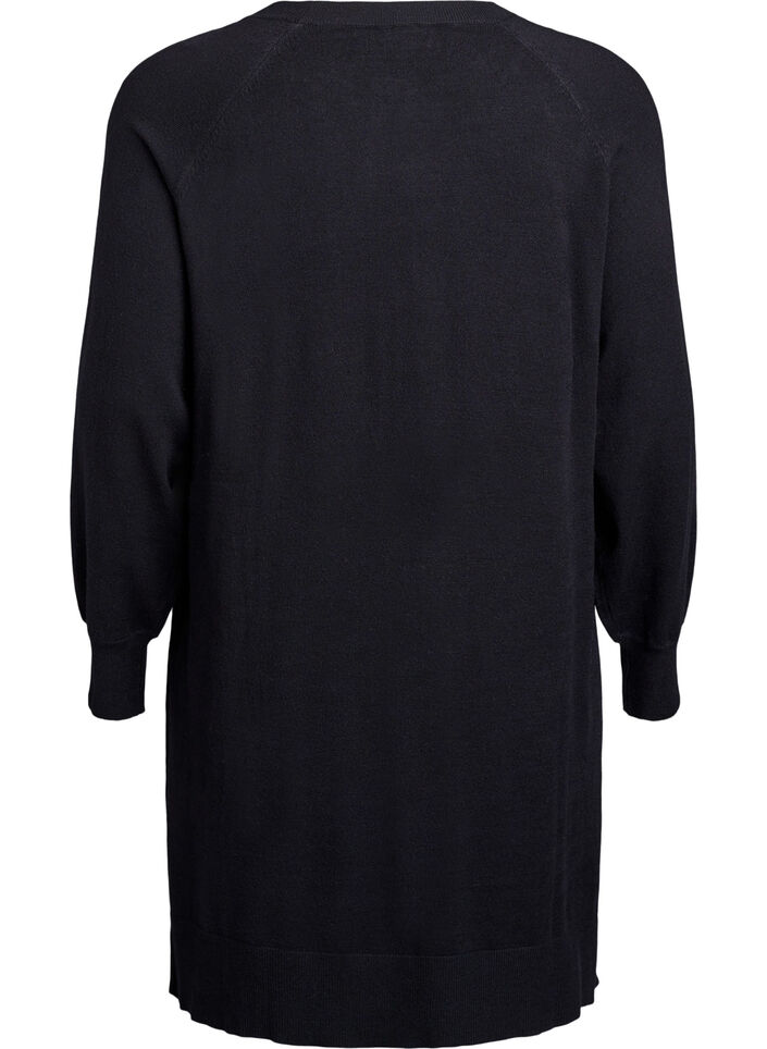 Strickkleid mit Raglan&auml;rmeln und Mittelnaht, Schwarz, Packshot image number 1