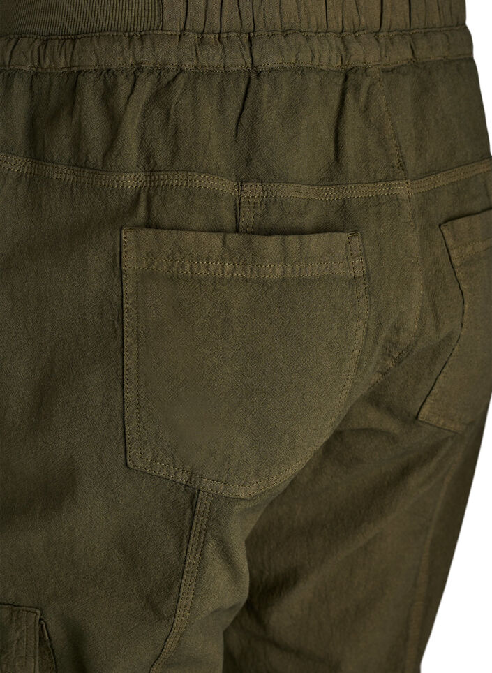 Lockere Cargohose aus Baumwolle, Grün, Packshot image number 4