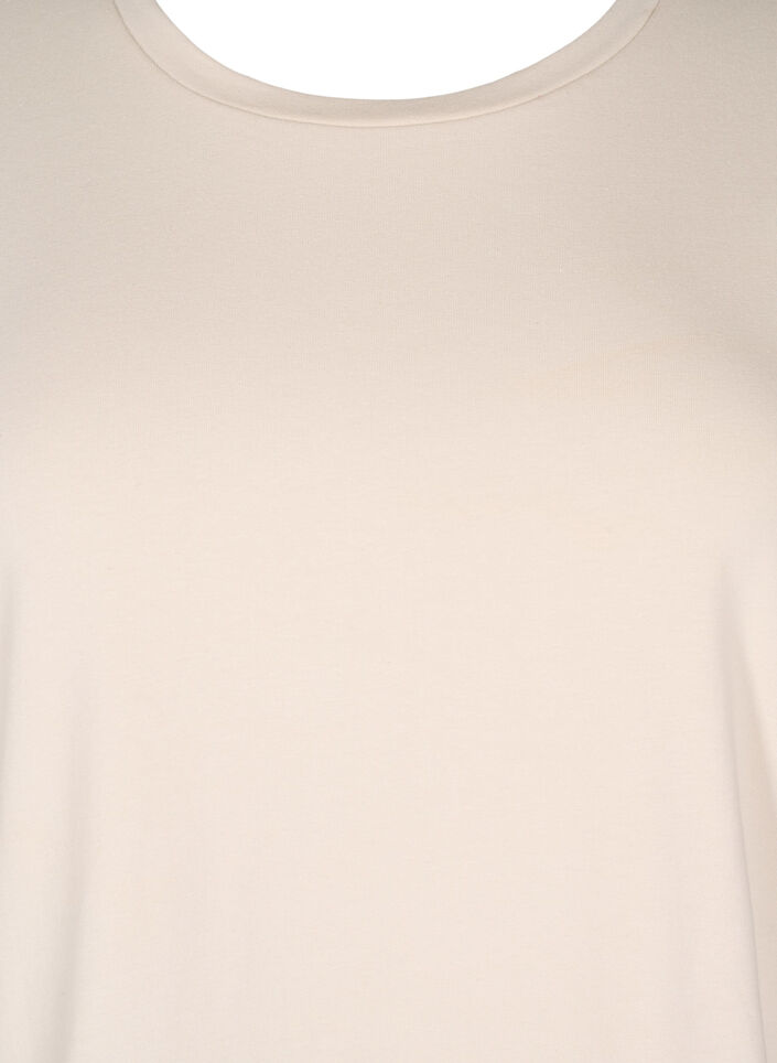 T-shirt avec broderie anglaise et bords échancrés, Beige, Packshot image number 2