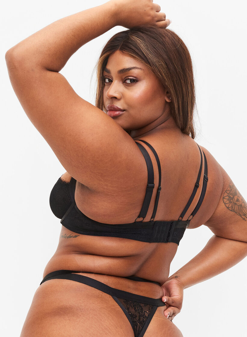 Soutien-gorge à armatures avec cordons, Black, Model image number 1