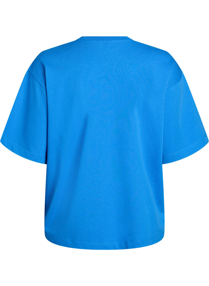 Oversize-T-Shirt mit halben Ärmeln, Blau, Packshot image number 1