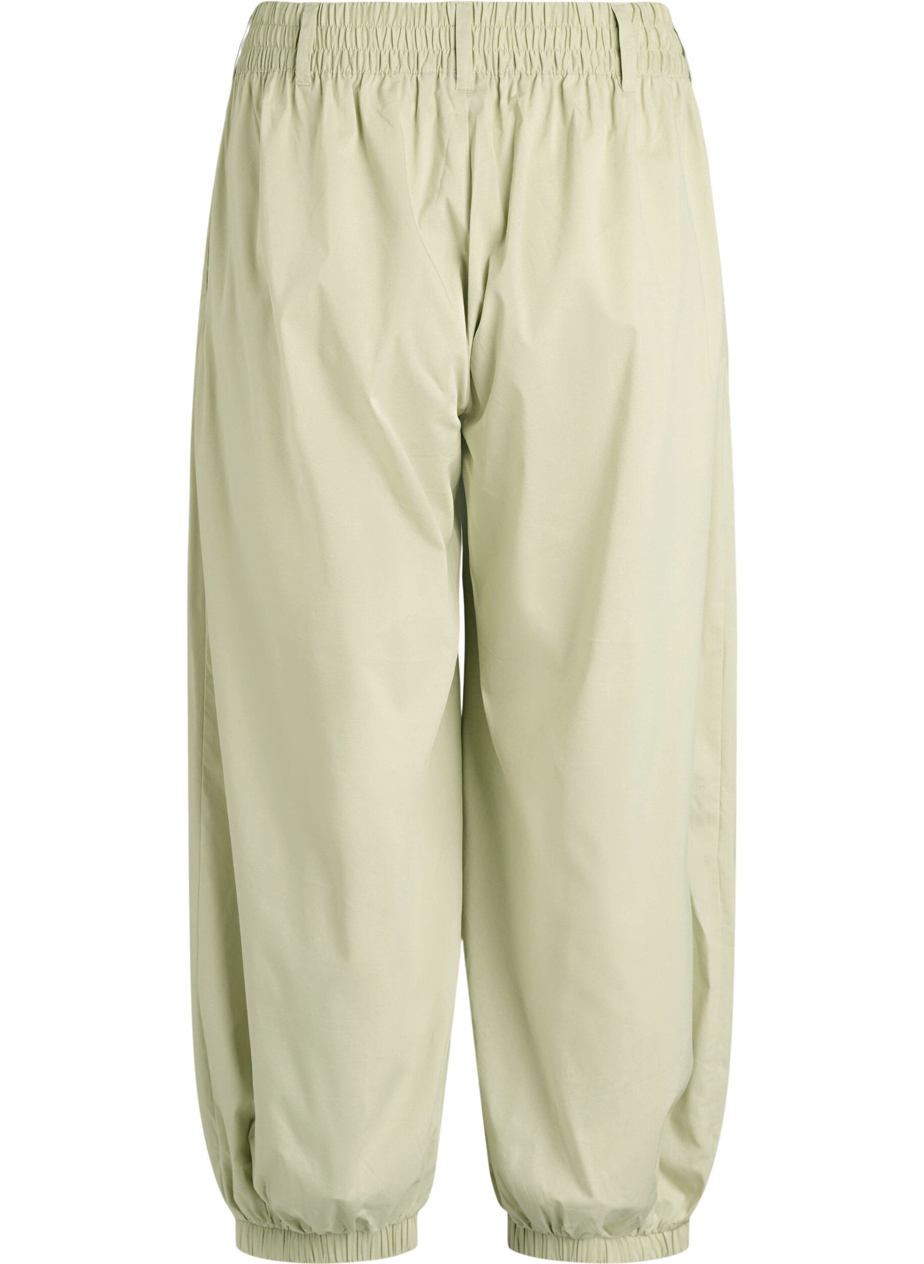 Zizzi Pantalon ballon taille haute avec ceinture &eacute;lastique, Vert clair, Packshot image number 1