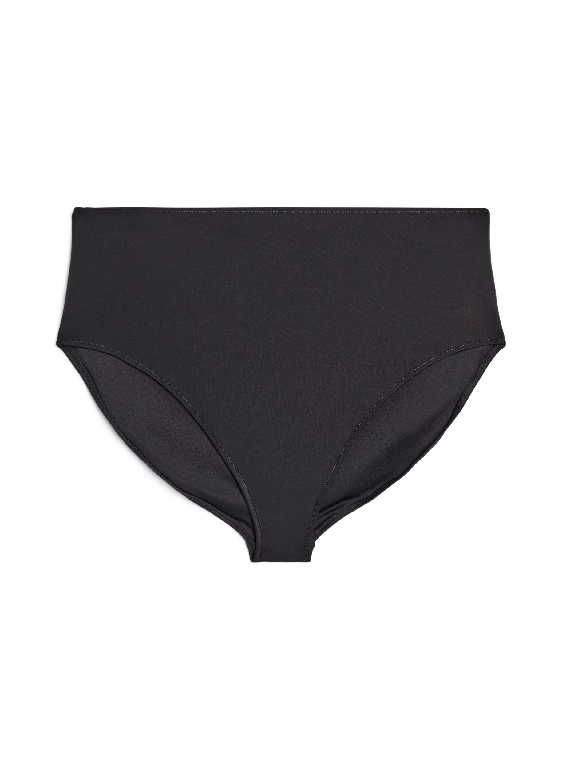 Zizzi Bas de bikini taille haute uni, Noir, Packshot image number 0