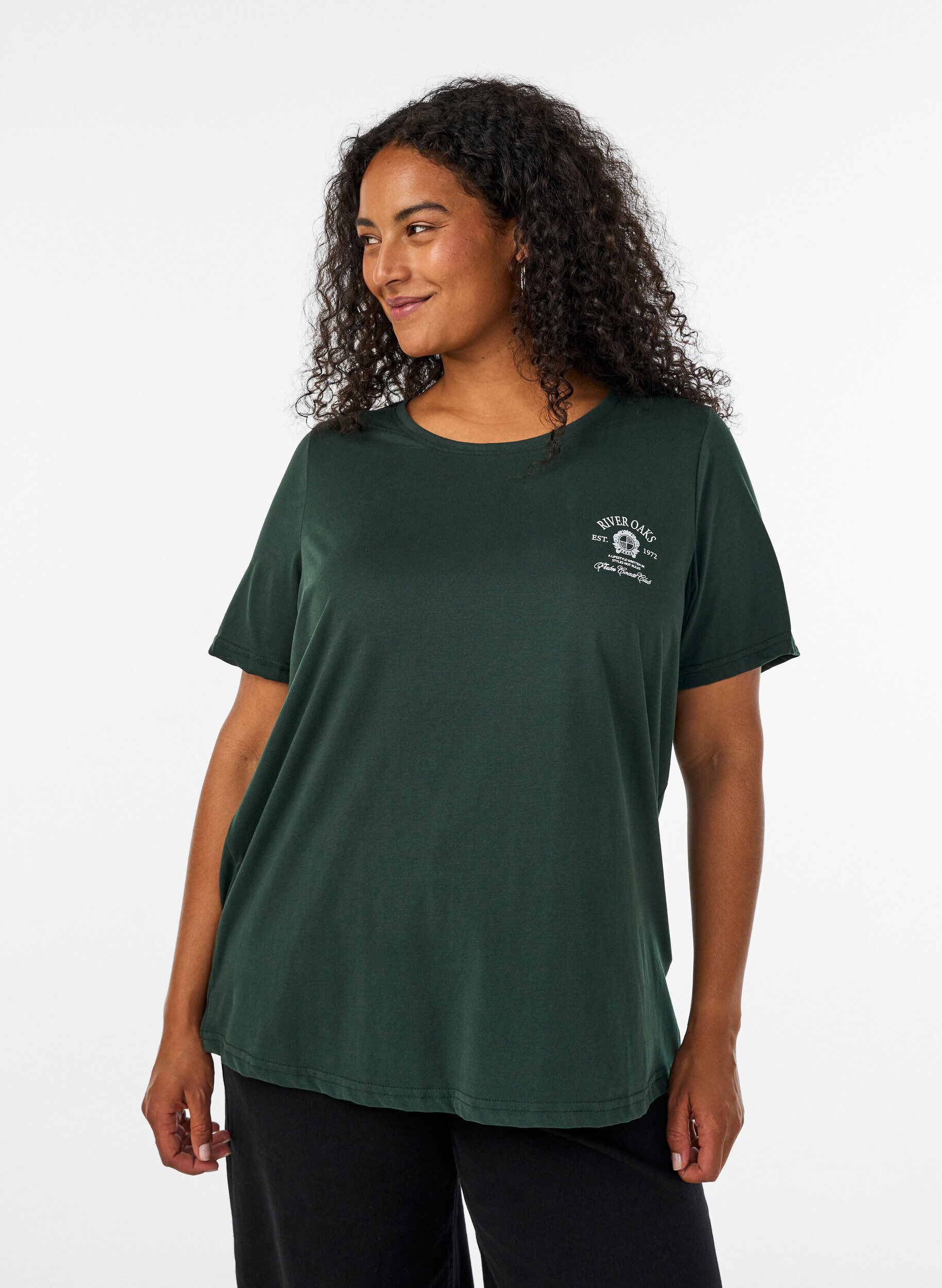 T-Shirt mit Print, Gr&uuml;n, Model