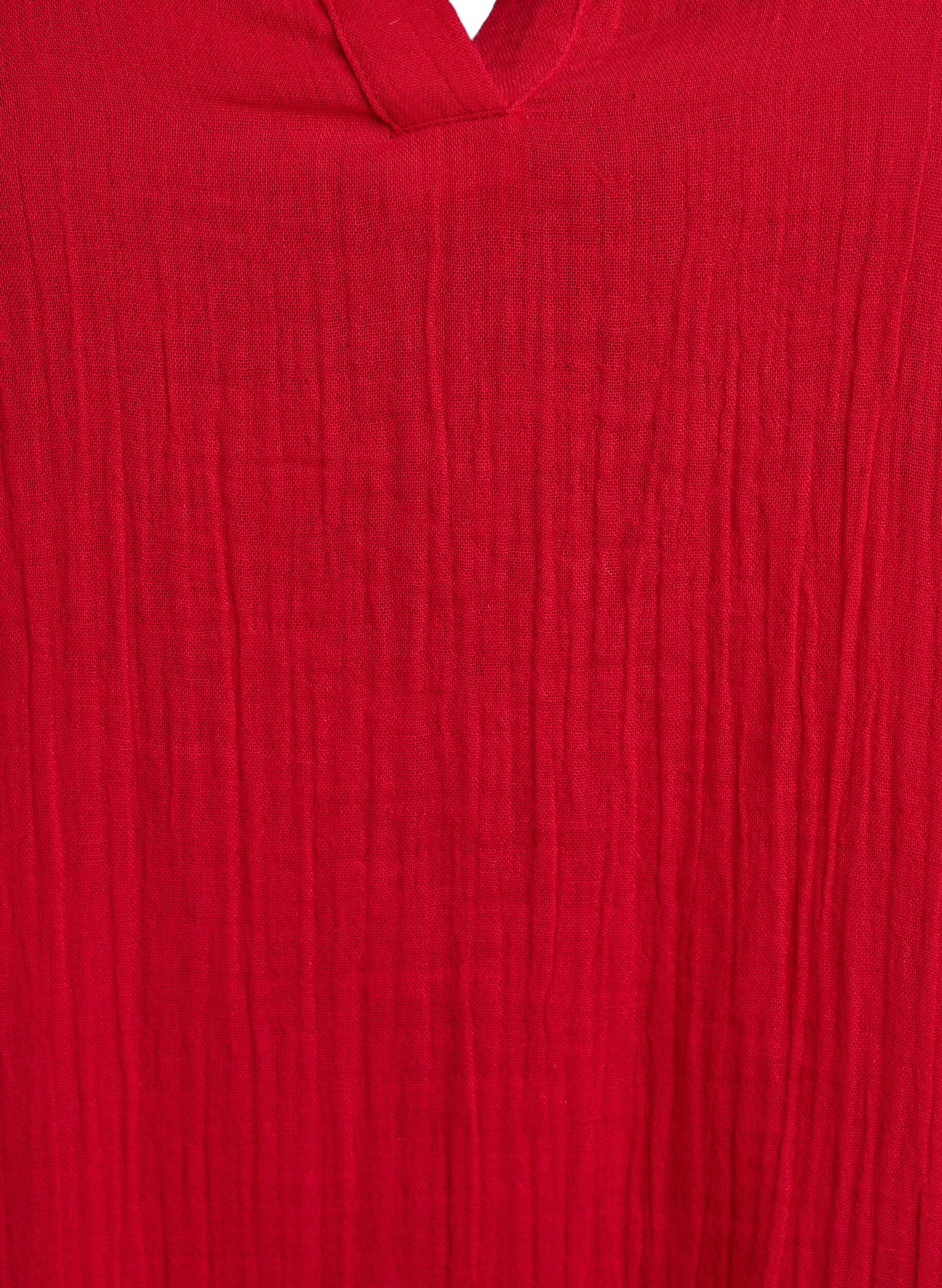 Zizzi Robe courte en mousseline de coton avec motif, Rouge, Packshot image number 2