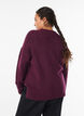 Strickbluse mit V-f&ouml;rmigem Rippenmuster und Schlitzen, Lila, Model image number 2