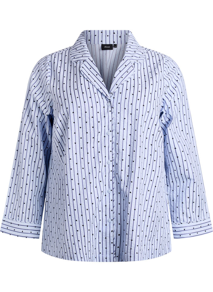 Chemise de pyjama en seersucker &agrave; manches longues, Bleu Clair, Packshot image number 0