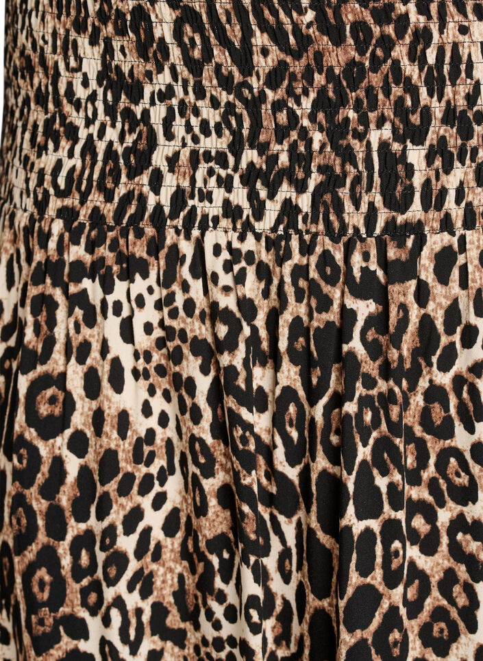 Jupe longue en viscose avec smocks, Marron, Packshot image number 2