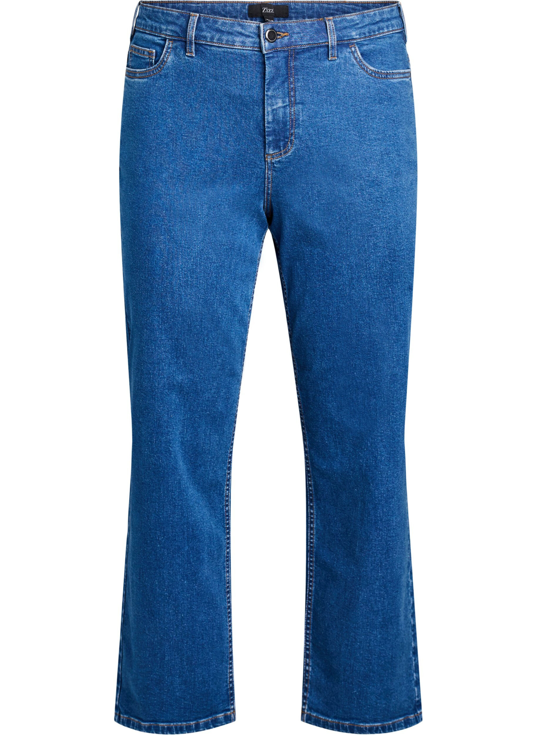 Zizzi Gemma Jeans mit hoher Taille in Regular Fit, Blau, Packshot image number 0