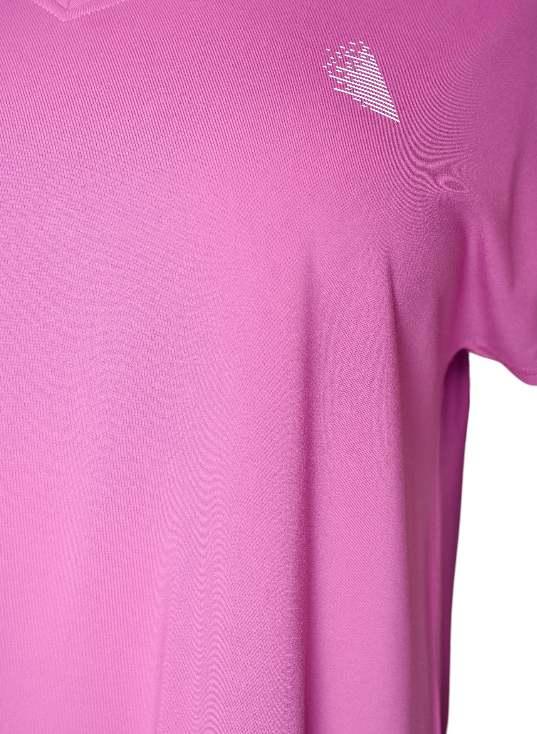 ZizziKurzarm Trainingsshirt mit V-Ausschnitt, Lila, Packshot image number 2