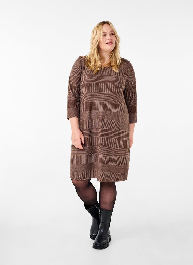 Robe avec manches 3/4 et motif rayé, Ch. Martini Mel., Model image number 2