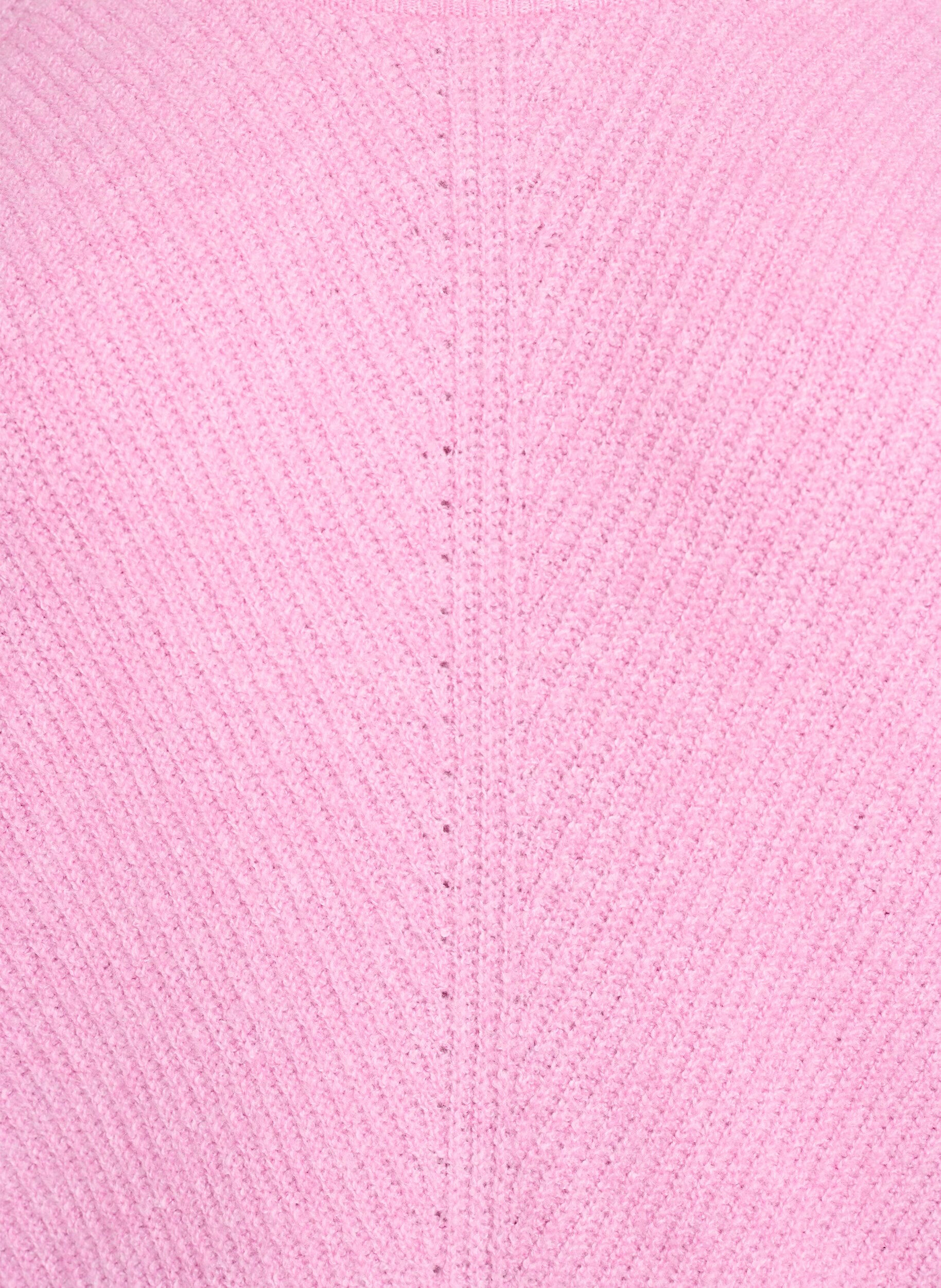 Zizzi Pull en maille &agrave; motif diagonal et manches raglan, Rose, Packshot image number 2