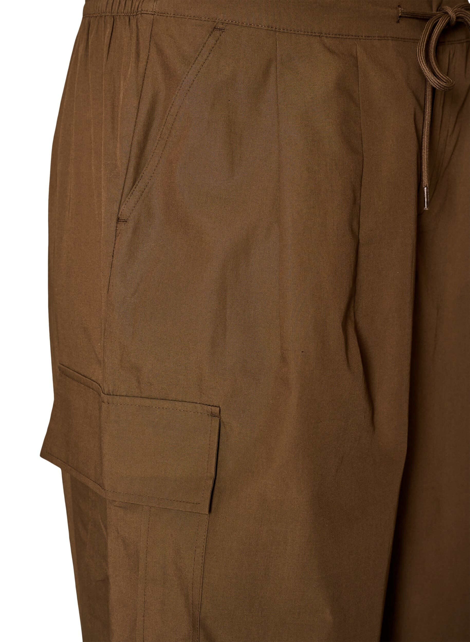 ZizziBaumwoll-Cargohose mit Ballonbein, Braun, Packshot image number 2
