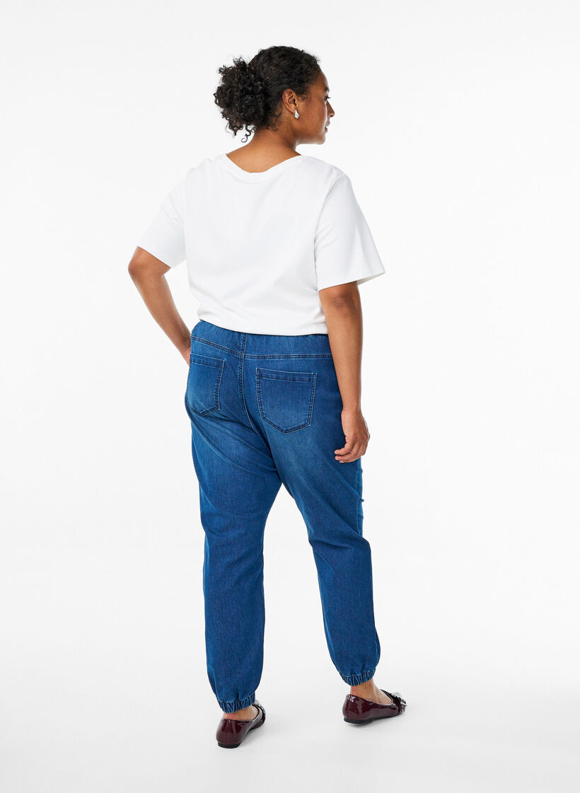 Pantalon de jogging en denim avec des poches, Bleu, Model image number 2