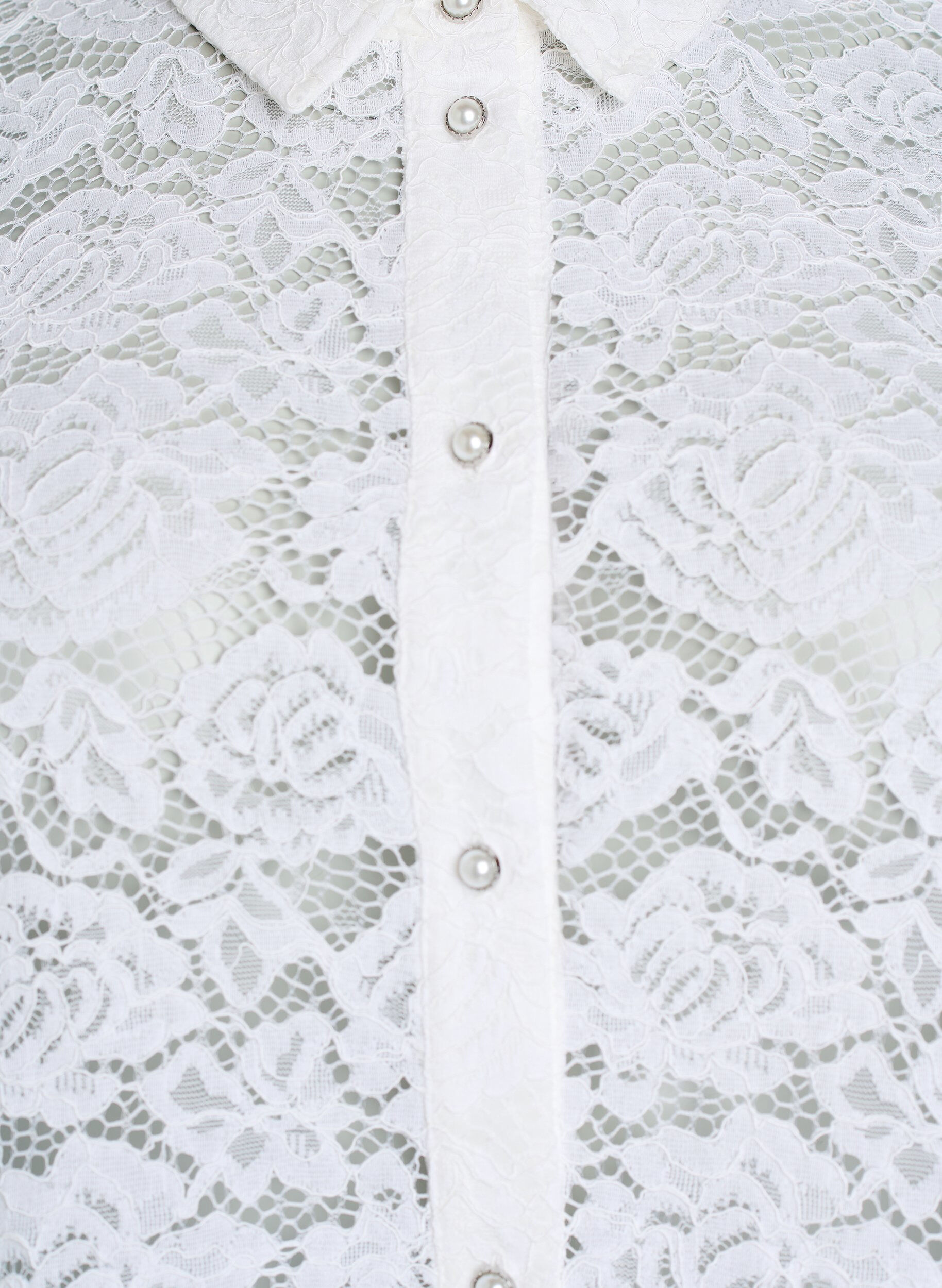 ZizziChemisier en dentelle avec boutons perl&eacute;s, Blanc, Packshot image number 2